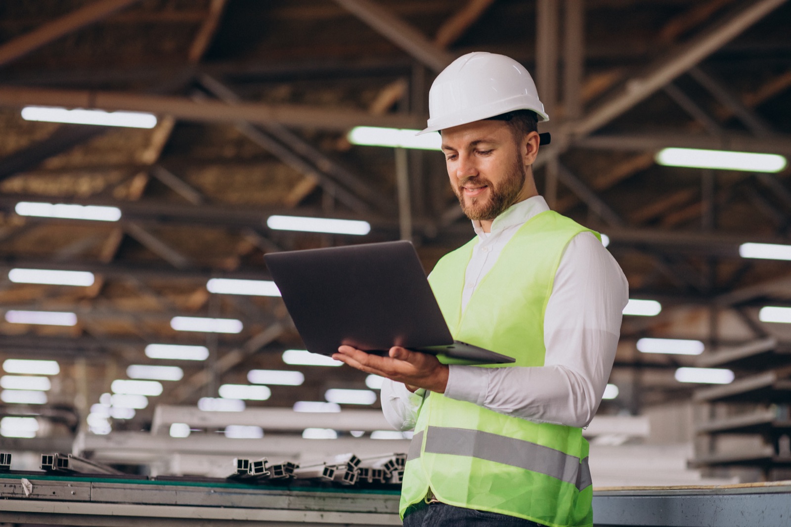 Engineer working in a manufacturing plant